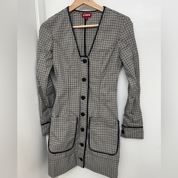 STAUD Fairham Plaid Dress XS - Picture 2 of 7